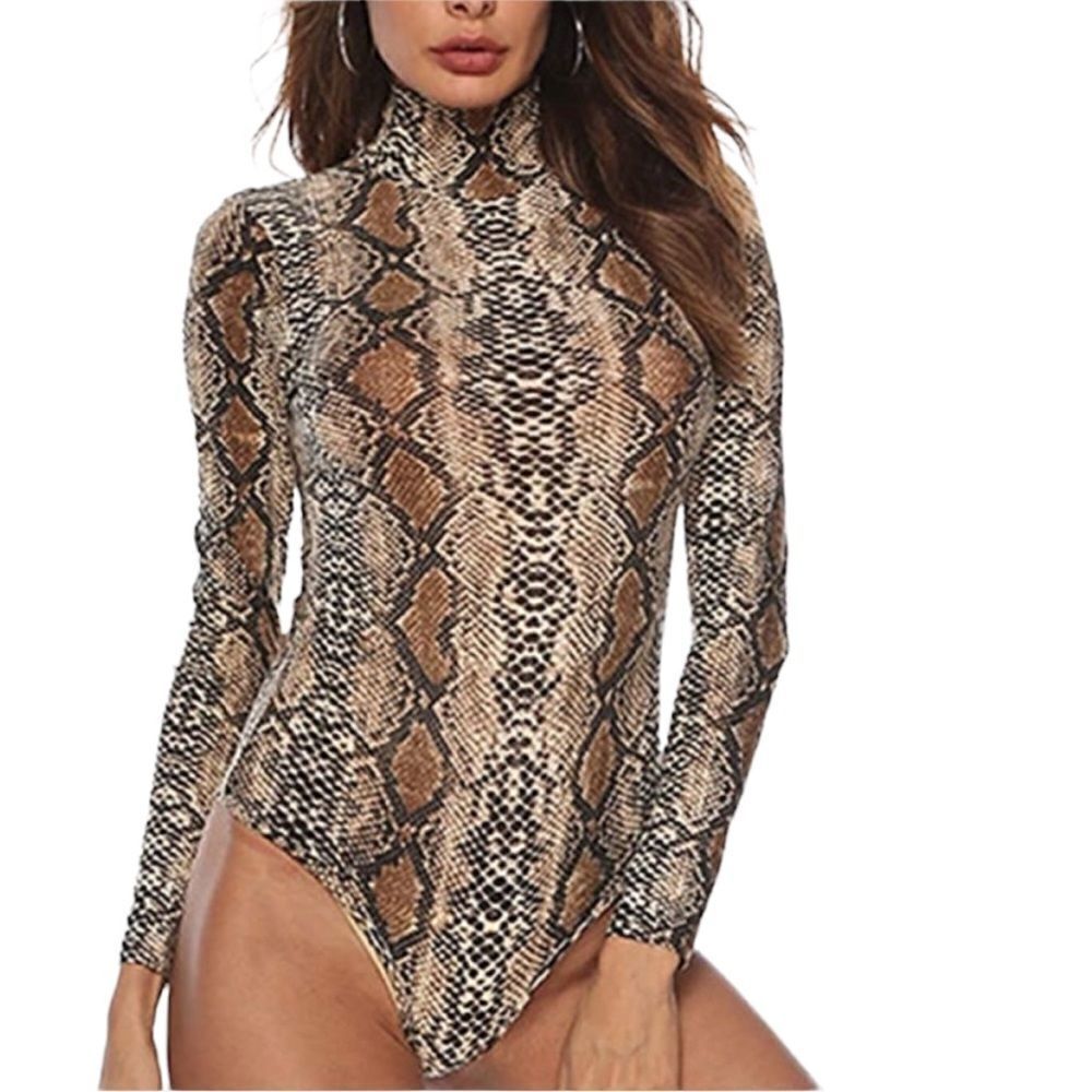 Vera and Lucy snake print highneck bodysuit medium
